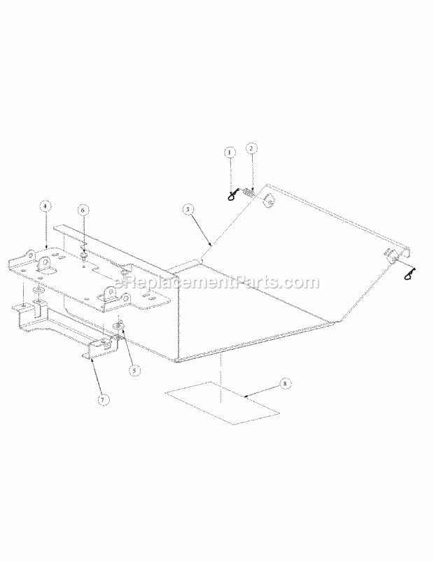Floor Panel Assembly Diagram and Parts List for M48-KW 53BB5DAV750 Cub Cadet Sprayer